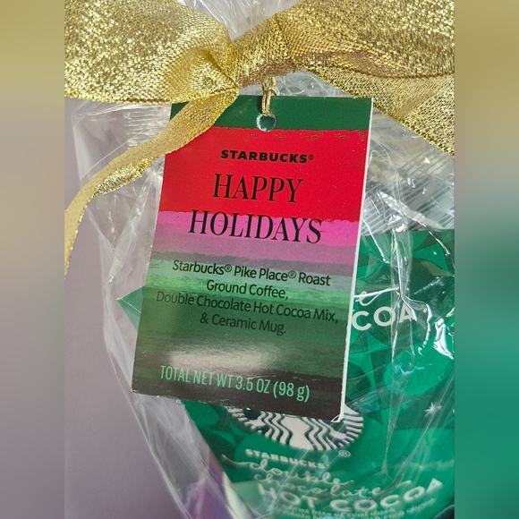 Starbucks 2021 Holiday Gift Set Coffee Hot Cocoa & 15 oz Brushstroke Mug New - Picture 8 of 9